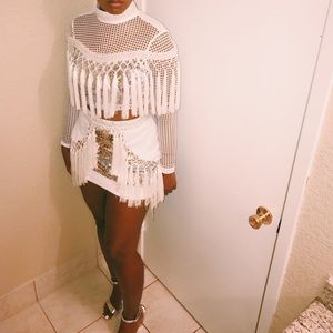 A bedazzled fringe 2 piece set